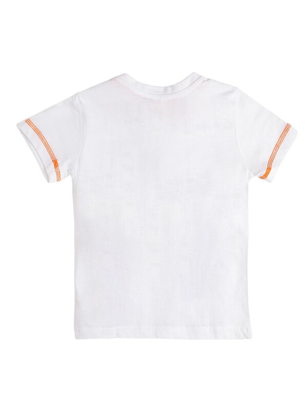 Boys Medium Orange Knitted T-shirt with Short Pants image number 1